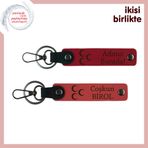MiaWiki Üç Hilal Desenli Kişiselleştirilebilir Anahtarlık, Standart, MH-KAN-33995x2, kırmızı-nar çiçeği, üniseks-yetişkin