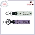 MiaWiki Üç Hilal Temalı 2'li Kişisel İsimli Anahtarlık, Standart, MH-KAN-33868x2, beyaz-mor menekşe, üniseks-yetişkin