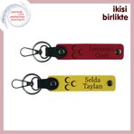 MiaWiki Üç Hilal Temalı İsim Eklenebilen Anahtarlık, Standart, MH-KAN-33998x2, kırmızı-sarı, üniseks-yetişkin