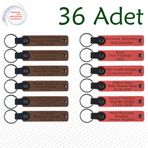 MiaWiki Üzerine İsim Yazılı Anahtarlık 36'lı Set, Standart, MH-KAN9018X36, Açık Kahve & Nar Çiçeği, üniseks-yetişkin