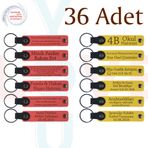 MiaWiki Üzerine İsim Yazılı Anahtarlık 36'lı Set, Standart, MH-KAN9121X36, Nar Çiçeği & Sarı, üniseks-yetişkin