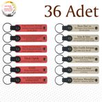 MiaWiki Üzerine İsim Yazılı Anahtarlık 36'lı Set, Standart, MH-KAN9122X36, Nar Çiçeği & Sütlü Kahve, üniseks-yetişkin