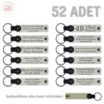 MiaWiki Üzerine İsim Yazılı Hatıra Anahtarlık Hediye, 52'li Set, MH-KAN8550X52, Beyaz & Sütlü Kahve, üniseks-yetişkin