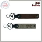 MiaWiki Voleybol Ateşi Yazılabilir Deri Anahtarlık Seti, Standart, MH-KAN-36185x2, koyu kahve-kül gri, üniseks-yetişkin