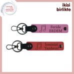 MiaWiki Yazılabilir Deri Anahtarlık Seti Pembe-Nar Çiçeği, Tek Ebat, MH-KAN-35871x2, pembe-nar çiçeği, üniseks-yetişkin
