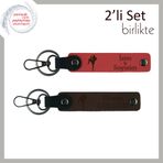 MiaWiki Yazılabilir Deri Anahtarlık Takımı Tekvando, Standart, MH-KAN-39168x2, nar çiçeği-koyu kahve, üniseks-yetişkin