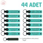 MiaWiki Yazılı Promosyon Anahtarlık Turkuaz Yeşil, 44'lü Set, MH-KAN8599X44, Turkuaz & Yeşil, üniseks-yetişkin