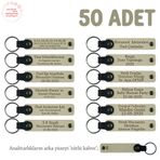 MiaWiki Yeni Doğan Hatırası Anı Anahtarlığı Set, 50'li Set, MH-KAN8529X50, Sütlü Kahve & Sütlü Kahve, üniseks-bebek