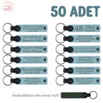 MiaWiki Yeni Doğan Hatırası Anı Anahtarlığı Set 50'li, Tek Ebat, MH-KAN8525X50, Gök Mavi & Yeşil, üniseks-bebek