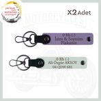 MiaWiki Yol Sürücülerine Özel İsim Plaka Anahtarlık, Standart, MH-KAN-MT-4488x2, Mor Menekşe-Beyaz, üniseks-yetişkin