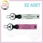 MiaWiki Yol Tutkunları İsim Plaka Kan Grubu Anahtarlık, Standart, MH-KAN-MT-4827x2, Beyaz-Pembe, üniseks-yetişkin