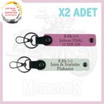 MiaWiki Yol Tutkunları İsim Plaka Kan Grubu Anahtarlık, Standart, MH-KAN-MT-5227x2, Beyaz-Pembe, üniseks-yetişkin