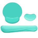 Mibee Ergonomik Hafızalı Köpük Klavye Bilek Desteği Mouse Bileklik Mouse Pad Seti Likralı Kumaş Kaymaz Kauçuk Taban Yeşil