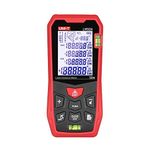 Mibee LM50A Lazer Mesafe Ölçüm Ölçer 50M 2 Kabarcık Seviyeli LCD Arkadan Aydınlatmalı Ekran Pisagor Modu Mesafe Ölçümü Alan Hacim Sessiz Fonksiyonu 99 Grup Veri Saklama Taşıma Çası
