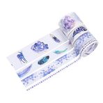 Mibee Washi Bant Set 4 Rolls 30mm 15mm 5mm Geniş Dekoratif Renkli eleme bandı Yapışkan Bant Sticker Sanat ve El Sanatları Hediye DIY Dekor Zanaat Scrapbooking Dergisi Günlüğü Fotoğraf Hediye Kutusu