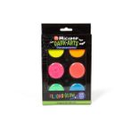 Micador Dark Arts Neon Glow Yıkanabilir Boya Diskleri, 6 Renkli Set - Son derece canlı neon renklerle çocuklar tempera boyama - Siyah ışık altında parlar - Yaş 3+