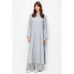 Micca FENIX Özel Desen Soft Kumaş Beden İpekçe Sırt Aller Detaylı Maxi Tunik ve Pantalon Kombinli TAKIM-Gr