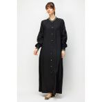 Micca Goldy %85 Lyocell Soft Kumaştan Ribana Kol ve Yaka Detaylı Spor Kap Ferace-Siyah - 4