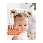 Miccolatte Kız Bebek Örgü Papatya Toka 2'li - Mini Klips Bebek Saç Tokası (3.5cm)