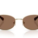 Michael Kors Eyewear Kadın Mk1161 Monte Carlo Oval Güneş Gözlüğü, Açık Altın/Kahverengi Katı, 56 mm
