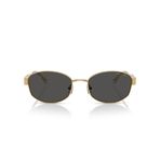 Michael Kors Eyewear Kadın Mk1161 Monte Carlo Oval Güneş Gözlüğü, Sarı Altın/Koyu Gri Katı, 56 mm