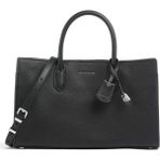 Michael Kors Kadın %100 Deri Marka Logo Aksesuar Detaylı Uzun Omuz Askılı Günlük Kullanıma Uygun Şık Görünüşlü Siyah Omuz Çantası 30F4SETS2L 001