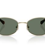 Michael Kors Kadın Mk1161 Monte Carlo Oval Güneş Gözlüğü, Açık Altın/Yeşil Katı, 56 mm