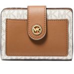 Michael Kors Mk Charm Sm Tab Kompakt Pckt Wllt, Vanilya/Meşe Palamudu