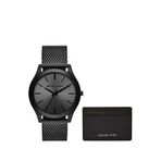 Michael Kors Mk1085set Hasır Erkek Kol Saati Ve Cüzdan Seti - Siyah