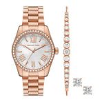 Michael Kors MK1088SET Rose Gold Kadın Kol Saati + Bileklik + Küpe Seti