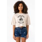 Michael Myers Butcher Shop Bej Kadın Crop Tshirt