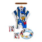 Mickey & Friends (3-6 Yaş) Erkek Çocuk Panço Plaj Havlusu ve Şişme Kolluk Can Simidi Yüzme Seti