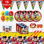 Mickey Mouse 16 Kişilik Doğum Günü Parti Malzemeleri Seti