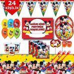 Mickey Mouse Afişli 24 Kişilik Doğum Günü Parti Malzemeleri Seti