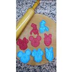 Mickey Mouse Kurabiye Kalıbı ve Şeker Hamuru Seti 4 Adet - 9 cm