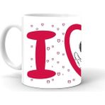 Mickey Mouse Love Baskılı Seramik Beyaz Kupa - 199 ml