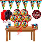 Mickey Mouse Miki Doğum Günü Parti Süsleri Süsleme Seti 24 Kişilik