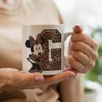 Mickey Mouse Minnie Temalı G Harfli Kupa Bardak - Beyaz - 199 ml