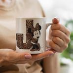 Mickey Mouse Minnie Temalı J Harfli Kupa Bardak - Açık Yeşil - 199 ml