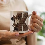 Mickey Mouse Minnie Temalı K Harfli Kupa Bardak - Mor - 199 ml