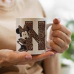 Mickey Mouse Minnie Temalı N Harfli Kupa Bardak - 1 Adet - 199 ml