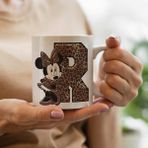 Mickey Mouse Minnie Temalı R Harfli Kupa Bardak - Açık Kahverengi - 199 ml