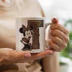 Mickey Mouse Minnie Temalı T Harfli Kupa Bardak - 1 Adet - 199 ml