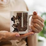 Mickey Mouse Minnie Temalı U Harfli Kupa Bardak - 1 Adet - 199 ml