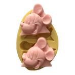 Mickey Mouse Şeklinde 2 Li Silikon Pasta ve Seker Hamuru Kalibi 5x3x1 cm