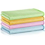 Miclo Cleaning | Mikrofiber Süper Sihirli Bez, Kurulama Bezi, Iz Bırakmayan Bez, Mutfak, Banyo | 40X40cm | Cam Ayna Bezi | X4 Adet