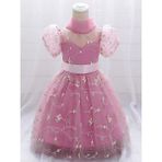 Miço Kids Kız Çocuk Brodeli Prenses Elbise - 00406 Pembe - 7 - 9 Yaş