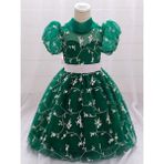 Miço Kids Kız Çocuk Brodeli Prenses Elbise - 00430 Yeşil - 14 - 15 Yaş