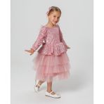 Miço Kids Payetli Peplumlu Kız Çocuk Abiye Elbise - 9 - 10 Yaş - Pembe