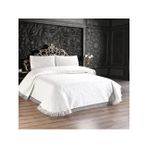 Micro Çift Kişilik Yatak Örtüsü Seti, 250x270 cm Yatak Örtüsü ve 50x70 cm 2 Yastık Kılıfı, Krem, Cappuccino, Gri, Pudra (Krem)